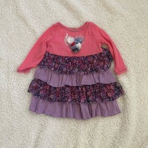 Little Mass Toddler dress. Ruffles and hearts. Purple and pink. Size 3T EUC Cute